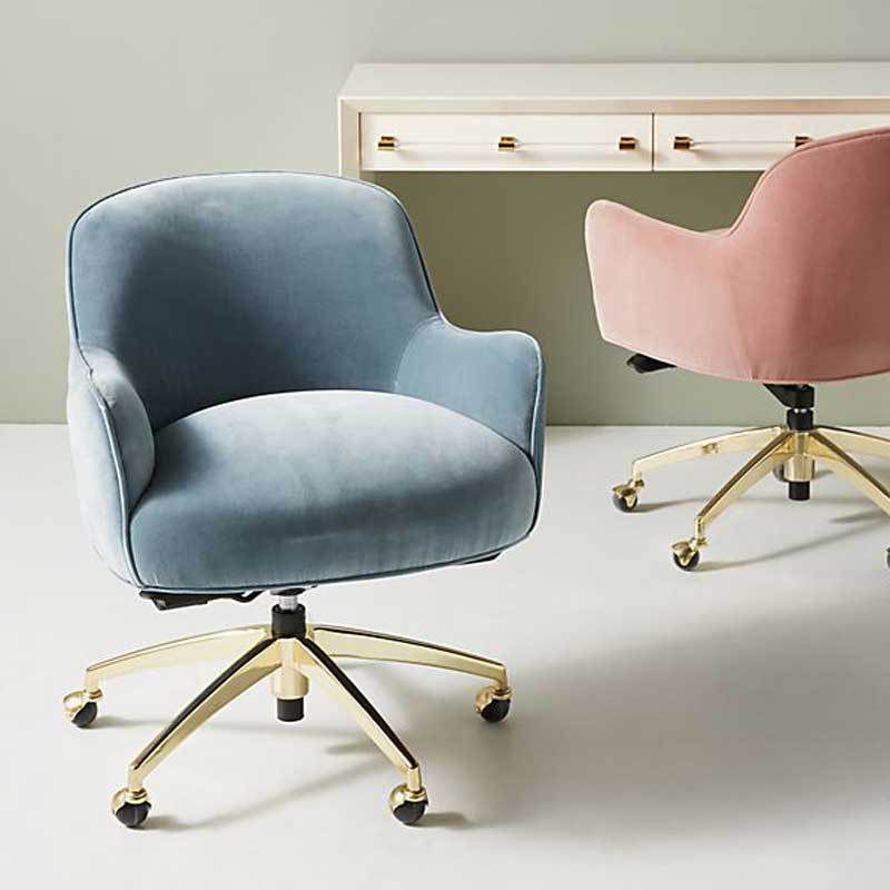 Chaise de bureau de glissement moderne chaise de hauteur de siège réglable sans bras avec roues