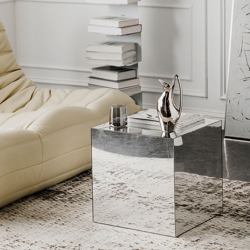 Square Plastic End Table Set Mirrored Block Side Table for Bedside Clearhalo 'Coffee & Accent Tables' 'End & Side Tables' 'end_side_tables' 'furn' 'furn_end_side_tables' 'Furniture' 'Living Room Furniture' 1200x1200_0829e08f-79d7-4c52-bfa6-33e973636bc9
