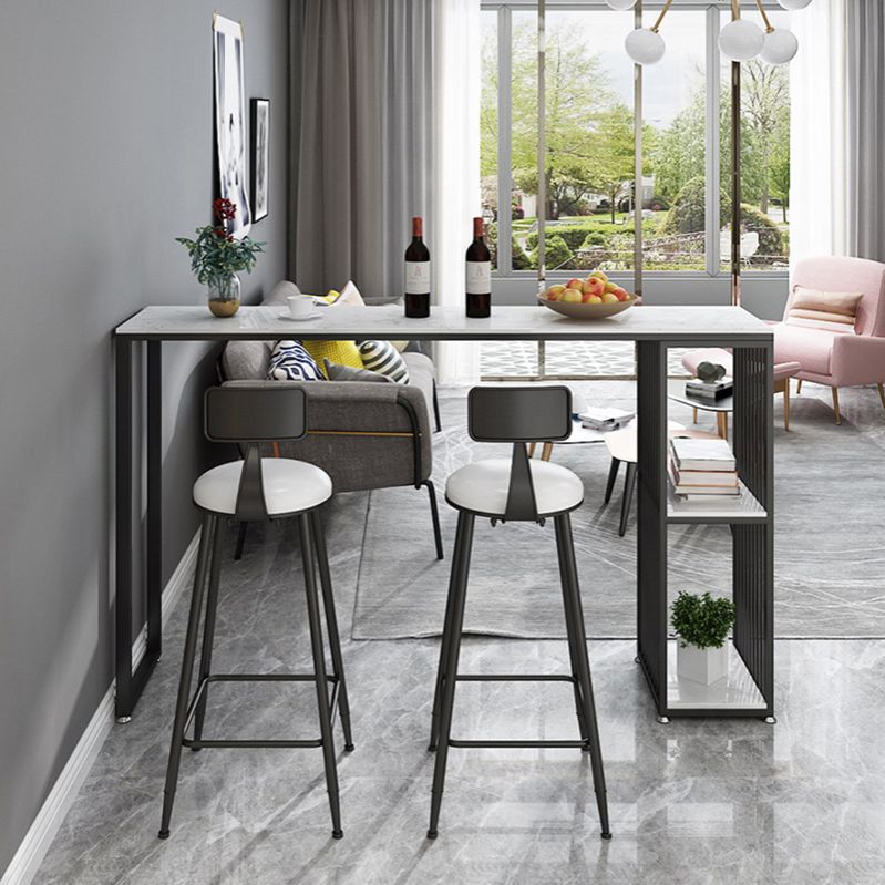 Artificial Marble Top Bar Table 42-inch Height Industrial Bistro Table for Restaurant Clearhalo 'Bar Furniture' 'Bar Tables' 'bar_tables' 'furn' 'furn_bar_tables' 'Furniture' 'furniture_bar_tables' 'Kitchen & Dining Furniture' 1200x1200_082b01cc-70e8-4111-8219-ed90e02bf8b0