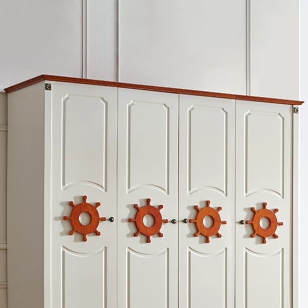 Coastal gemanipuleerde houten armoire voor slaapkamer matte afwerking kast met scharnierende deur