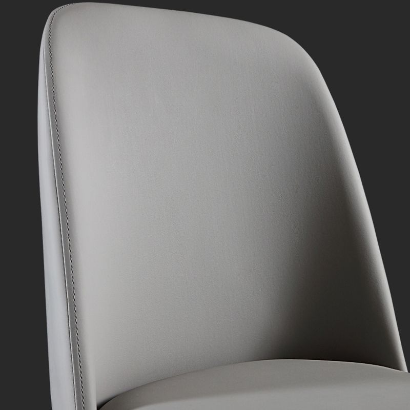 Leather Industrial Restaurant Side Chair Parsons Gray Dining Chair with Black Legs Clearhalo ' kitchen&dining_furn' 'Dining Chairs' 'Dining Tables & Seating' 'dining_chair' 'furn' 'furn_dining_chair' 'Furniture' 'furniture_dining_chair' 'Kitchen & Dining Furniture' 'kitchen' 1200x1200_082cf764-1118-4e50-900a-465fb686b63f