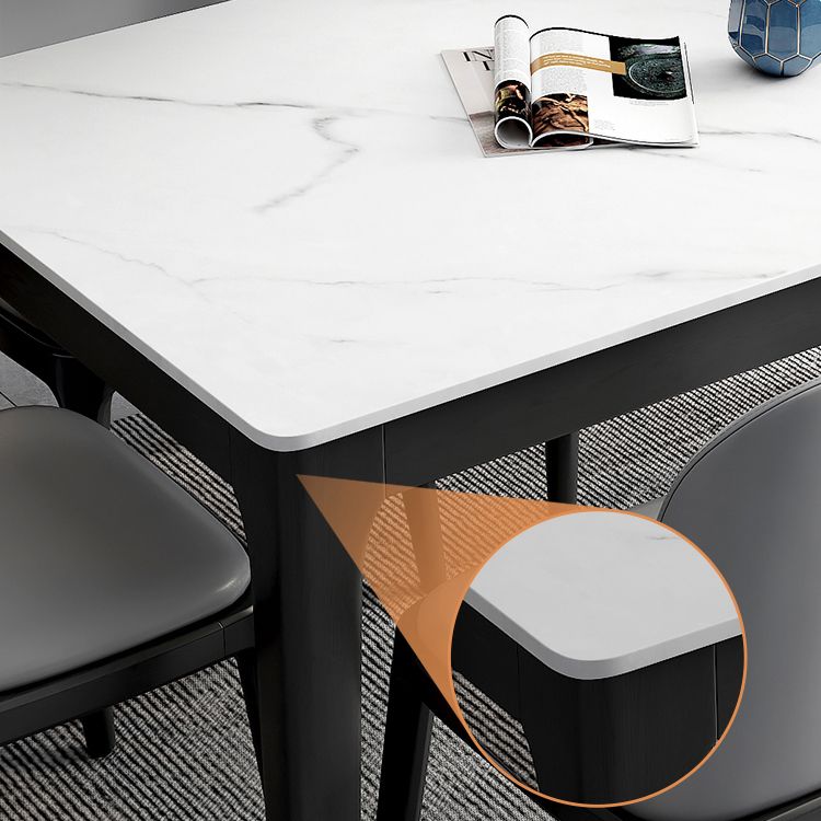 Sintered Stone Two-Color Dining Table Mid-Century 4 Legs Table for Dining Room Clearhalo ' dining_table' 'Dining Tables & Seating' 'Dining Tables' 'furn' 'furn_dining_table' 'Furniture' 'furniture_dining_table' 'Kitchen & Dining Furniture' 'kitchen&dining_furn' 'kitchen' 'kitchen_dining_table' 1200x1200_082d3621-a732-4a8a-963e-c8a43194754f