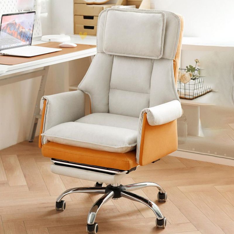 Executive Ergonomic Computer Chair Chrome Metal Base Contemporary Office Chair Clearhalo 'furn' 'furn_office_chair' 'Furniture' 'Office Chairs' 'Office Furniture' 'office_chair' 1200x1200_082f3cf4-f539-467b-8f19-c9f1cf280b18