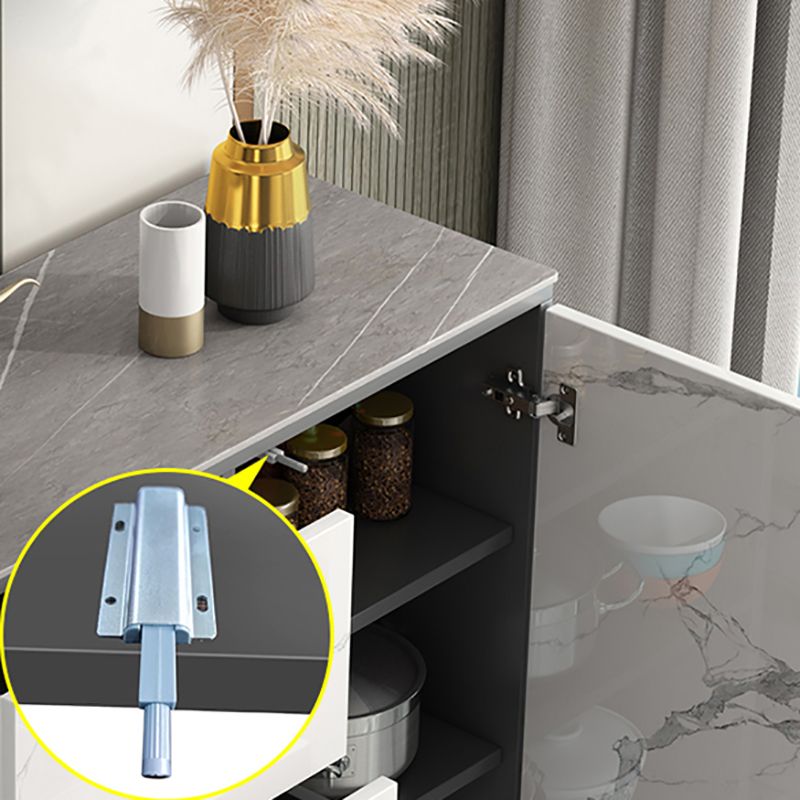 Simple White Buffet Server Stone Top Dining Server for Living Room Clearhalo 'buffet_sideboard' 'Buffets & Sideboards' 'furn' 'furn_buffet_sideboard' 'Furniture' 'furniture_buffet_sideboard' 'Kitchen & Dining Furniture' 1200x1200_08311a29-b004-43d3-8dc5-eea33fc1a086