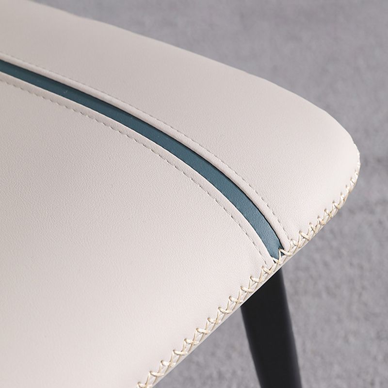 Industriële armloze zijstoelen faux lederen eetstoelen met metalen benen