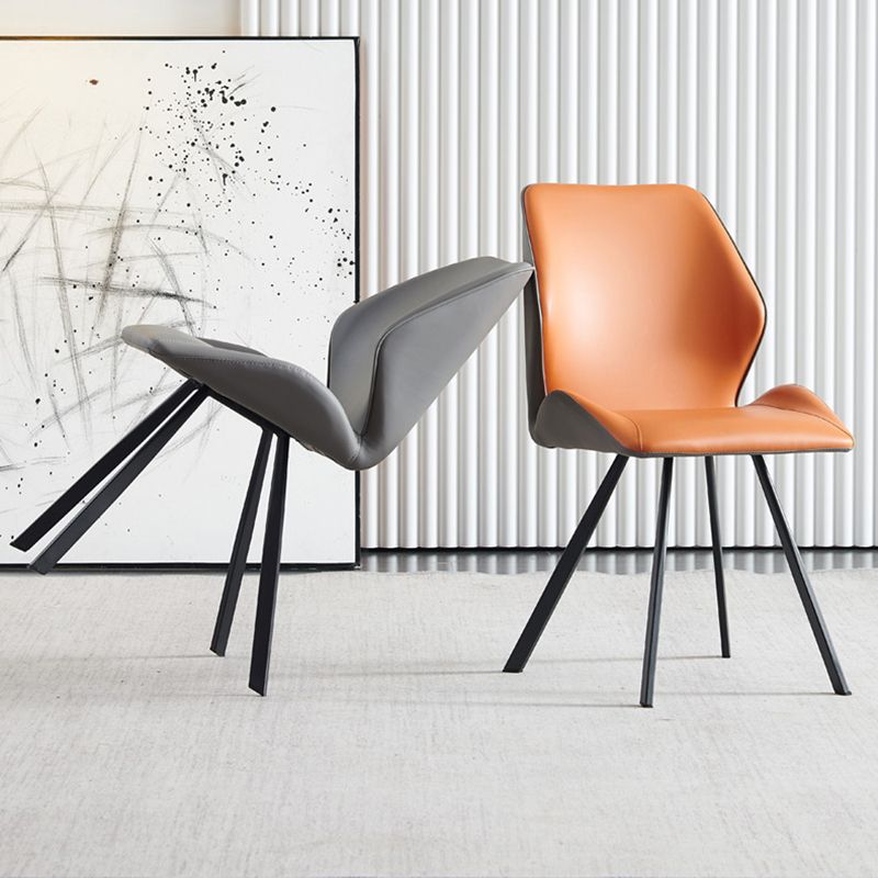 Contemporary Style Wingback Chairs Leather Dining Armless Chairs (Set of 2) Clearhalo ' kitchen&dining_furn' 'Dining Chairs' 'Dining Tables & Seating' 'dining_chair' 'furn' 'furn_dining_chair' 'Furniture' 'furniture_dining_chair' 'Kitchen & Dining Furniture' 'kitchen' 1200x1200_08381f8b-cee6-48cc-8bce-365c1f93d28c