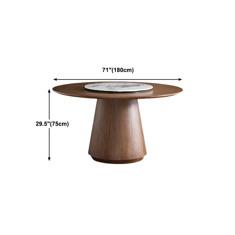 Pedestal Base Is Designed for a Round Coffee Table Made of Walnut Wood Clearhalo 'Coffee & Accent Tables' 'Coffee Tables' 'coffee_tables' 'furn' 'furn_coffee_tables' 'Furniture' 'furniture_coffee_tables' 'Living Room Furniture' 1200x1200_083836a0-1b0b-478e-ac25-6f28416b26c6