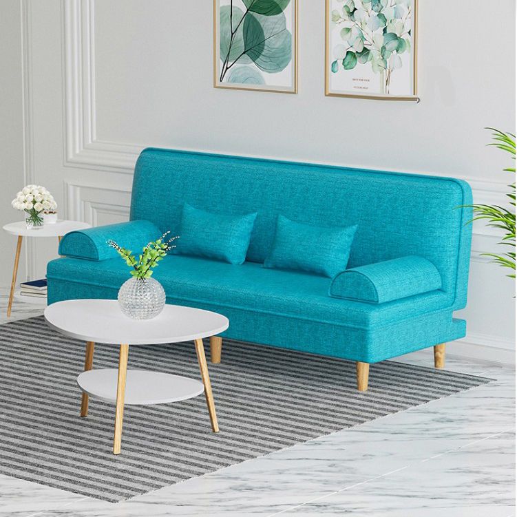 Divano convertibile di divano regolabile a bracciale senza braccio di lino per soggiorno, appartamento