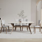 Modern Dining Table Sintered Stone Dinner Table with Wooden Base