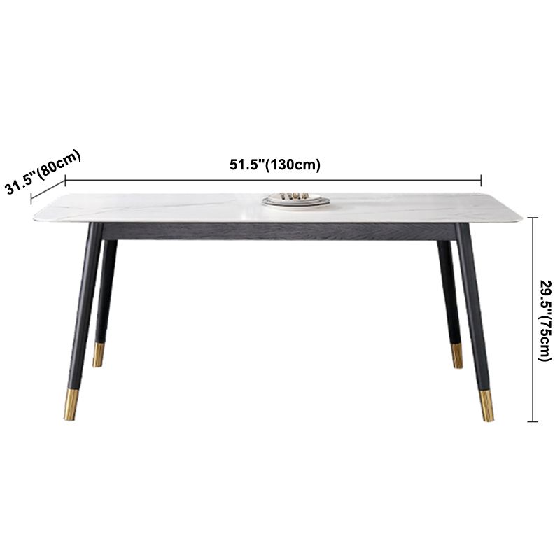 Industrial Style White Sintered Stone Dining Table 4 Legs Base Rectangle Table for Home Clearhalo ' dining_table' 'Dining Tables & Seating' 'Dining Tables' 'furn' 'furn_dining_table' 'Furniture' 'furniture_dining_table' 'Kitchen & Dining Furniture' 'kitchen&dining_furn' 'kitchen' 'kitchen_dining_table' 1200x1200_083cb986-1ce4-4e17-9aec-1c9df6b8d36e