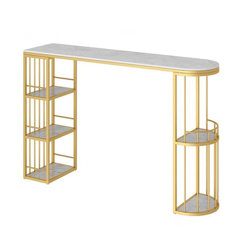 Specialty Stone Top Bar Table with Storage Base Contemporary Pub Table Clearhalo 'Bar Furniture' 'Bar Tables' 'bar_tables' 'furn' 'furn_bar_tables' 'Furniture' 'Kitchen & Dining Furniture' 1200x1200_083cf9b6-4f97-4b6f-8941-5cdc032b3561