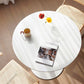 Round Shape Tulip Base Table Modern White Fixed Table with Sintered Stone