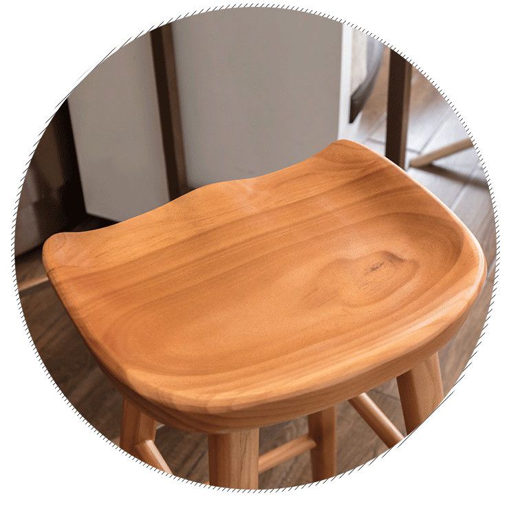 モダンなブリストルソリッドウッドバースツールバックレスフットレストバースツール