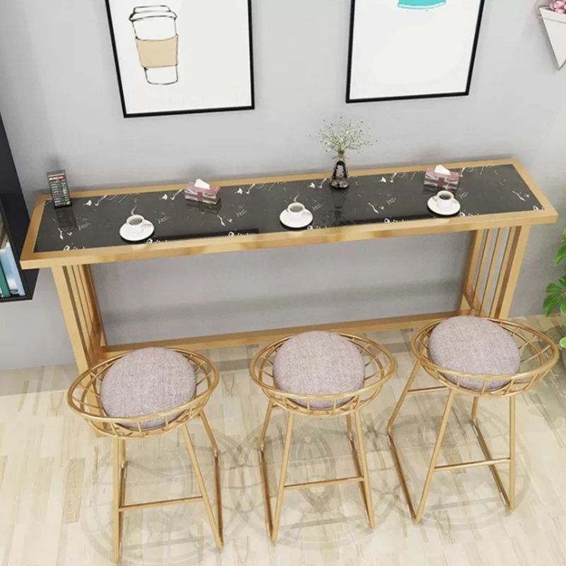 Stone Bar Dining Table Glam Rectangle Bar Table with Trestle Pedestal for Dining Room Cafe Clearhalo 'Bar Furniture' 'Bar Tables' 'bar_tables' 'furn' 'furn_bar_tables' 'Furniture' 'Kitchen & Dining Furniture' 1200x1200_083e5827-5c75-42f7-8149-3d5c743bfb3a