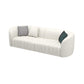 Sofá curva de lana blanca sofá de brazo inclinado moderno para sala de estar
