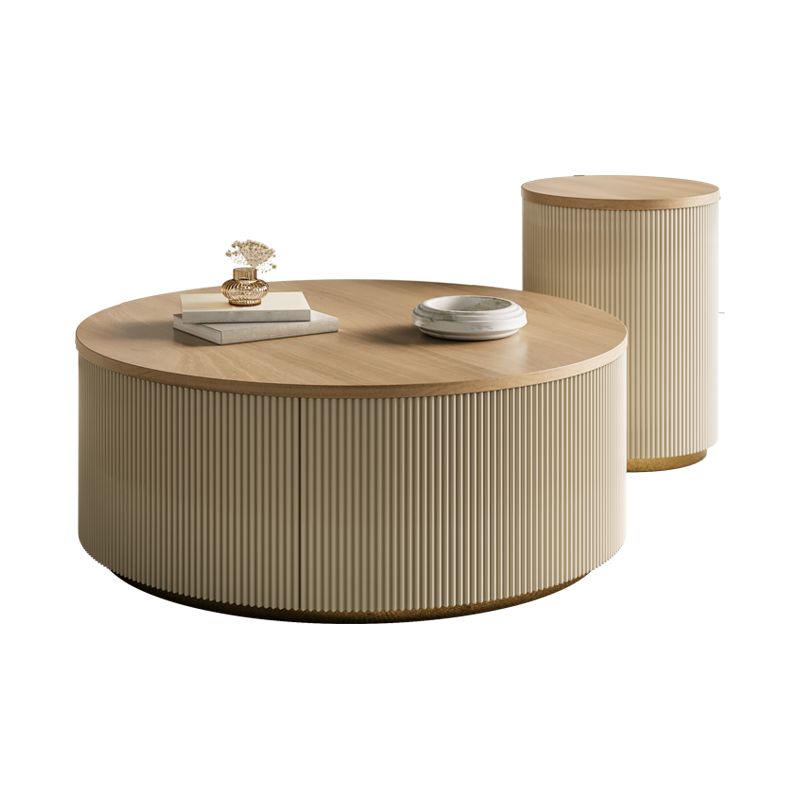 Modern Round Coffee Table Solid Wood Nesting Coffee Table Set Clearhalo 'Coffee & Accent Tables' 'Coffee Tables' 'coffee_tables' 'furn' 'furn_coffee_tables' 'Furniture' 'Living Room Furniture' 1200x1200_0840dbfc-02e4-4016-adf1-cbf6b90d73d6