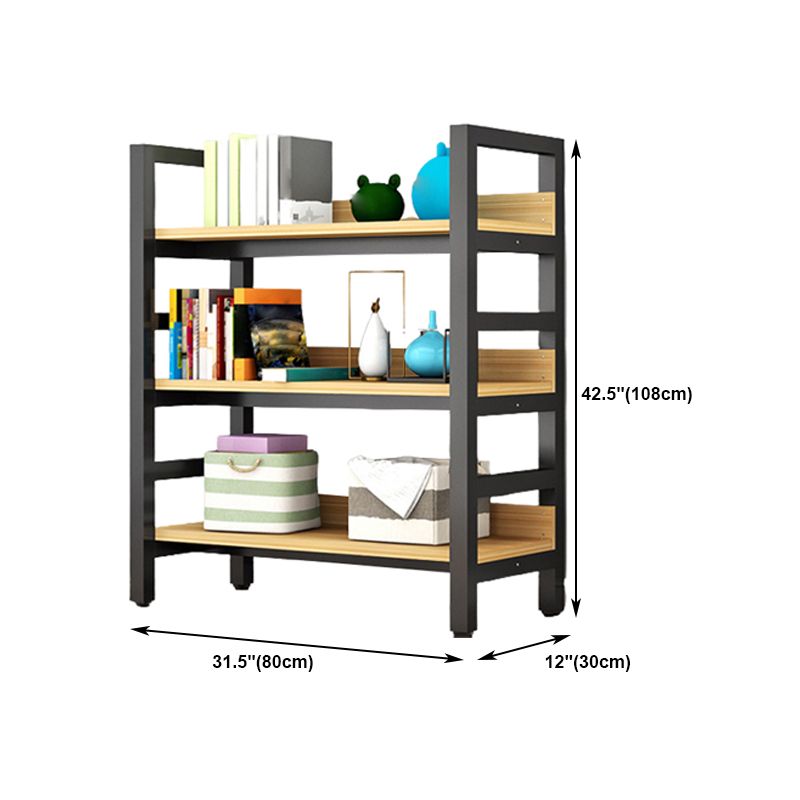 Modern Style Bookshelf Black Frame and Wood Bookcase for Office Clearhalo 'Bookcases' 'furn' 'furn_bookcases' 'Furniture' 'Office Furniture' 1200x1200_0841551e-eb8e-4cb2-84f6-158714dc132f