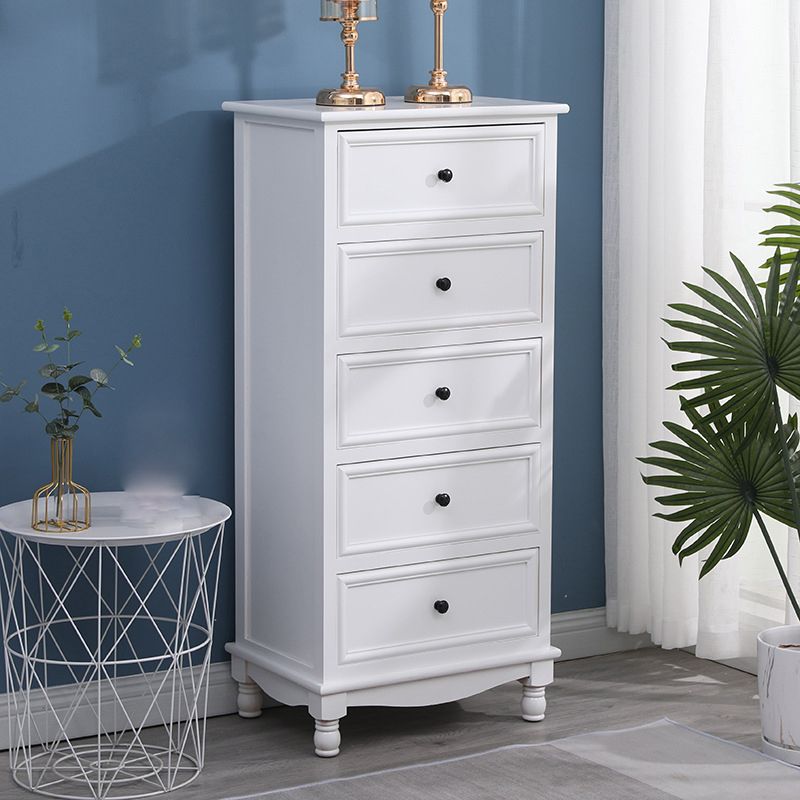 13.77" Wide White Accent Chest with Drawers Rectangle  Wood Chest Contemporary