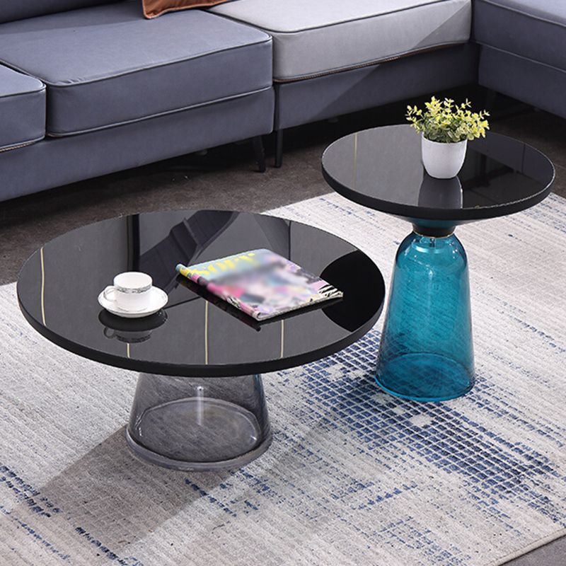 Nordic style Glass Side End Table Stone Top Drum End Table for Living Room Clearhalo 'Coffee & Accent Tables' 'End & Side Tables' 'end_side_table' 'end_side_tables' 'furn' 'furn_end_side_tables' 'Furniture' 'furniture_end_side_table' 'Living Room Furniture' 1200x1200_08437ed9-48fe-48c2-9350-eedb3d32a363