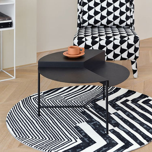 Round Iron Coffee Table 17.71" High 3 Legs Coffee Cocktail Table Clearhalo 'Coffee & Accent Tables' 'Coffee Tables' 'coffee_tables' 'furn' 'furn_coffee_tables' 'Furniture' 'Living Room Furniture' 1200x1200_08444260-a189-401e-8cfb-4bbef10f217e