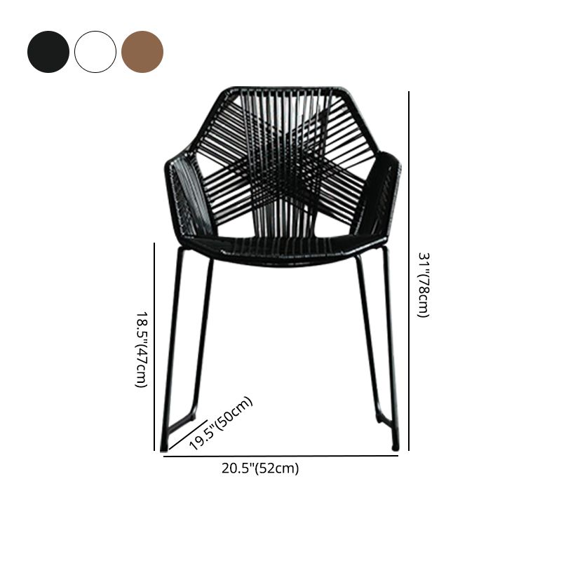 Industrial Design Open Back Dining Side Chairs Rattan Patio Dining Side Chair Clearhalo ' kitchen&dining_furn' 'Dining Chairs' 'Dining Tables & Seating' 'dining_chair' 'furn' 'furn_dining_chair' 'Furniture' 'furniture_dining_chair' 'Kitchen & Dining Furniture' 'kitchen' 1200x1200_08460add-d4a2-4840-9925-afeaa9c30b7d