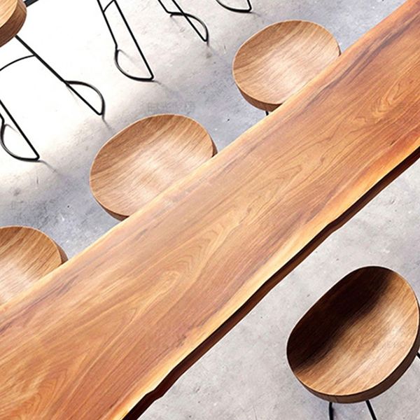 Tavolo da bar in legno solido in legno in legno massiccio di rettangolo in stile industriale