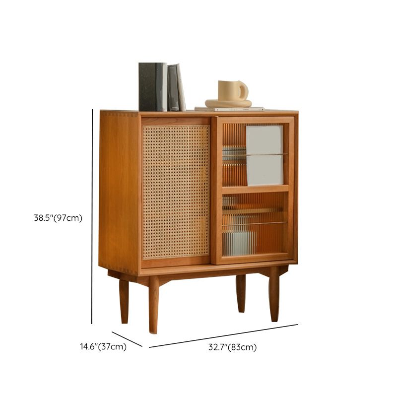 Brown Wooden Side Board with Doors Modern Minimalist Buffet Sideboard without Light Clearhalo 'buffet_sideboard' 'Buffets & Sideboards' 'furn' 'furn_buffet_sideboard' 'Furniture' 'Kitchen & Dining Furniture' 1200x1200_0846f446-842b-4458-80b4-1bf57eac5576
