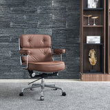 Modern Ergonomic Chair Height-adjustable Leather Fixed Arms Managers Chair Clearhalo 'Furniture' 'furniture_office_chair' 'Office Chairs' 'Office Furniture' 'office_chair' 1200x1200_0847c80b-476b-4720-bb97-b5c287ad798a