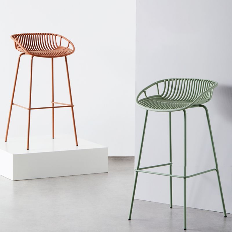 Modern Plastic Seats Barstool Metal 4 Legs Macron Bar Stool for Indoor 1 Piece Clearhalo 'Bar Furniture' 'Bar Stools' 'bar_stools' 'furn' 'furn_bar_stools' 'furniture_bar_stools' 'Kitchen & Dining Furniture' 'kitchen&dining_furn' 'kitchen' 'kitchen_furn' Furniture' 1200x1200_0848670c-a08f-4315-91cb-8a76a04bb8b0