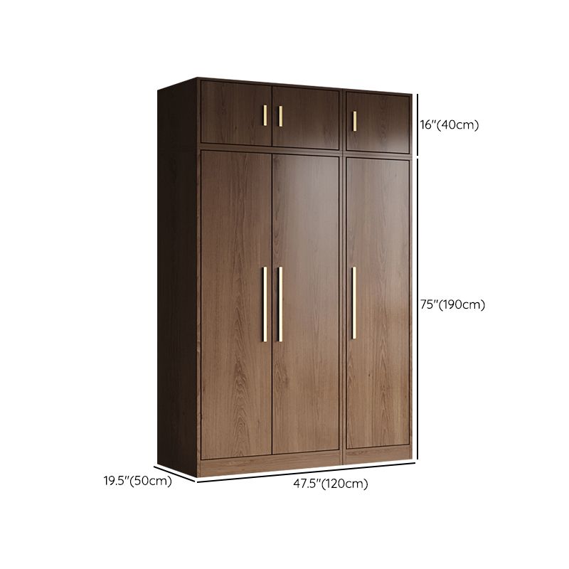 Brown Engineered Wood Wardrobe Closet Modern Wardrobe Armoire