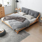 Midden-eeuws modern bedframe massief houten standaard bed as gestoffeerd hoofdeinde hoofdeinde