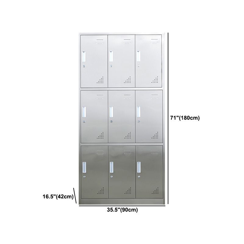 Metal Industrial Cabinet for Bathroom Steel Storage Cabinet with Hinged Door Clearhalo 'Armoires & Wardrobes' 'armoires_wardrobes' 'Bedroom Furniture' 'furn' 'furn_armoires_wardrobes' 'Furniture' 1200x1200_0849cd53-680e-44bc-a09b-a3042d48342d