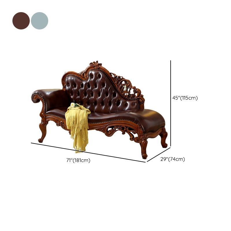 Traditional One Armed Chaise Rolled Arms with Legs for Living Room Clearhalo 'Chairs & Seating' 'Chaise Lounge' 'chaise_lounge' 'furn' 'furn_chaise_lounge' 'Furniture' 'Living Room Furniture' 1200x1200_084b22fd-eb06-48a1-a7a0-4391eeb93c17