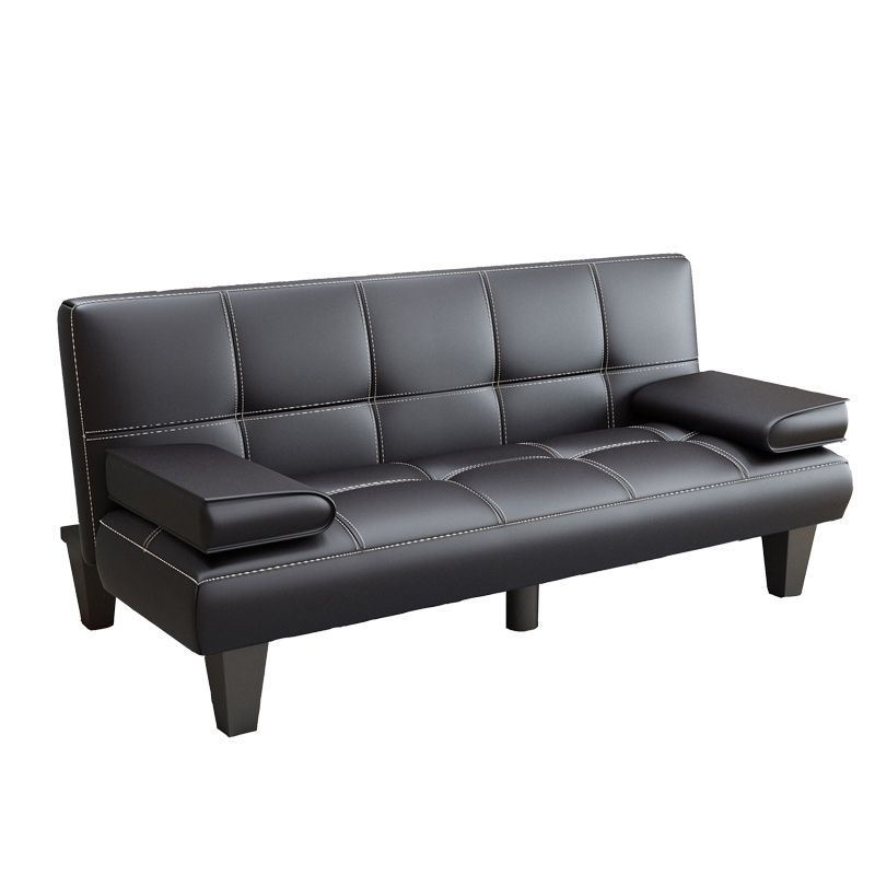 Foldable Faux Leather Pillow Top Arm Loveseat with Biscuit Back for Living Room Clearhalo 'furn' 'furn_sofas' 'Furniture' 'furniture_sofas' 'kitchen' 'kitchen_sofas' 'Living Room Furniture' 'Sofa' 'sofas' 1200x1200_084ba228-0bb6-4cda-9683-ef7931115eb6