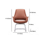 Chrome Frame No Distressing Office Chair Brown Faux Leather Managers Chair