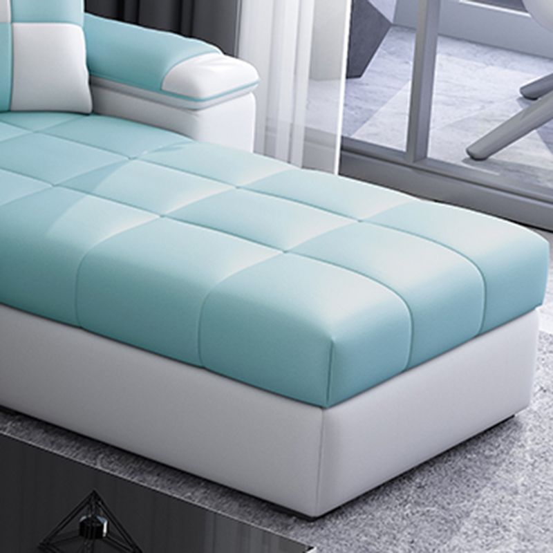 White/Blue Pillow Top Arm Pillowed Back Cushions Sectional Furniture Clearhalo 'furn' 'furn_sectionals' 'Furniture' 'furniture_sectionals' 'kitchen' 'kitchen_sectionals' 'Living Room Furniture' 'Sectionals' 1200x1200_08507546-e1f0-4587-b566-087b32cb20b3