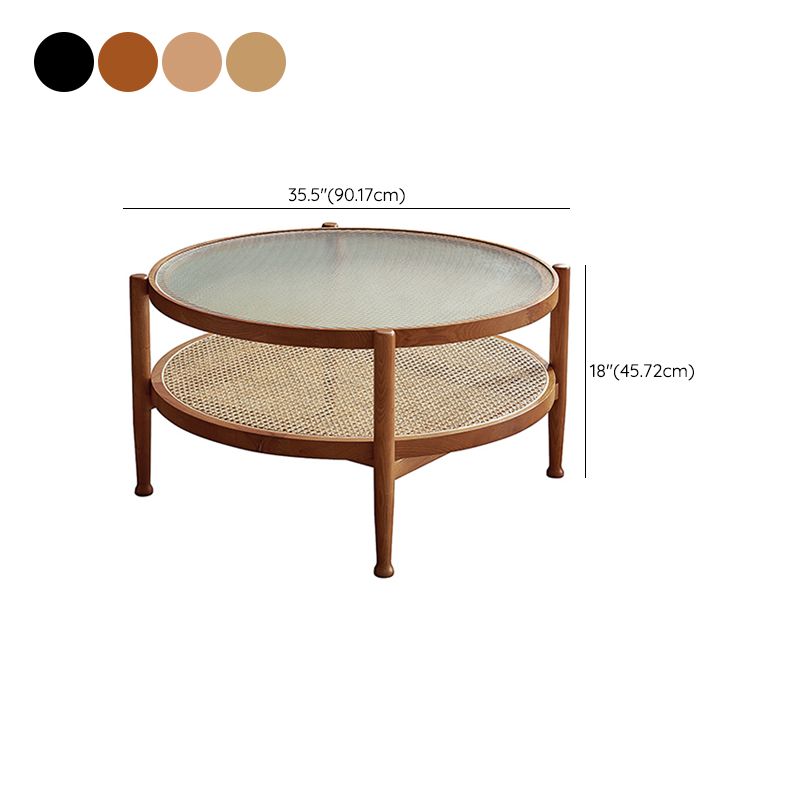 4 Legs Tropical Glass Coffee Table No Distressing Bunching Tables with Shelf Clearhalo 'Coffee & Accent Tables' 'Coffee Tables' 'coffee_tables' 'furn' 'furn_coffee_tables' 'Furniture' 'Living Room Furniture' 1200x1200_0850efa7-c7cc-4552-bca9-f1248c22556f