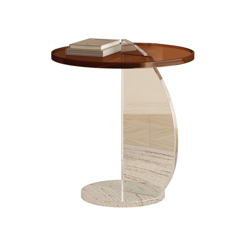 Contemporary Round Side End Table Plastic Pedestal Sofa Side Accent Table
