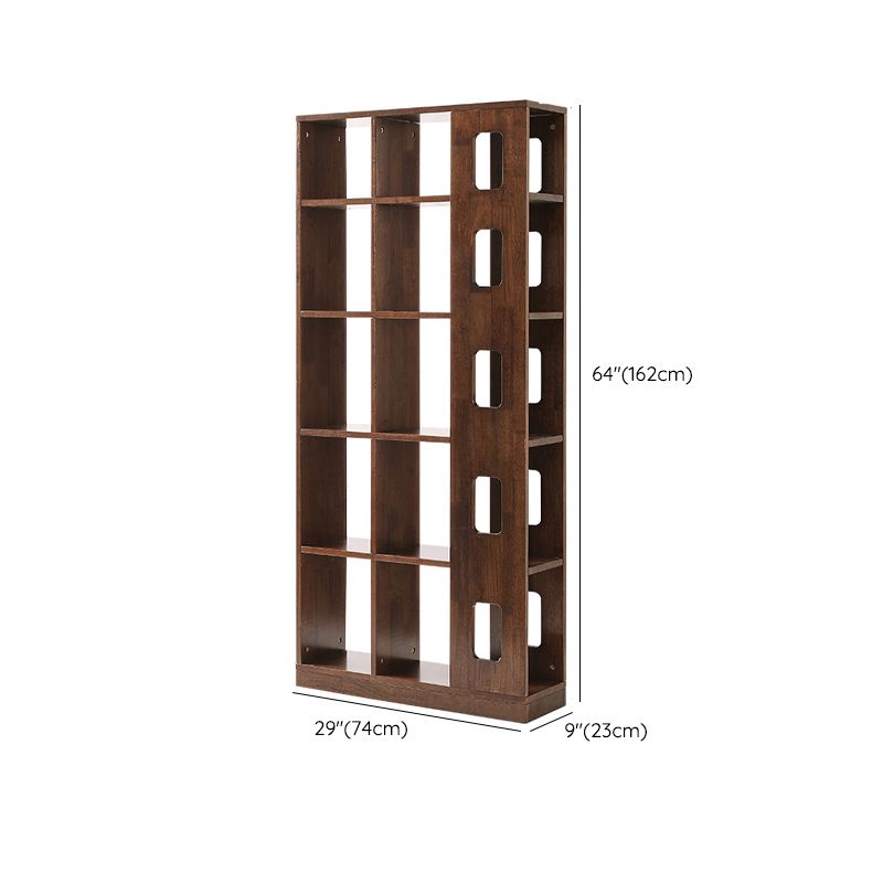 Mid Century Modern Brown Shelf BOUWCAST Open opslag voor thuiskantoor