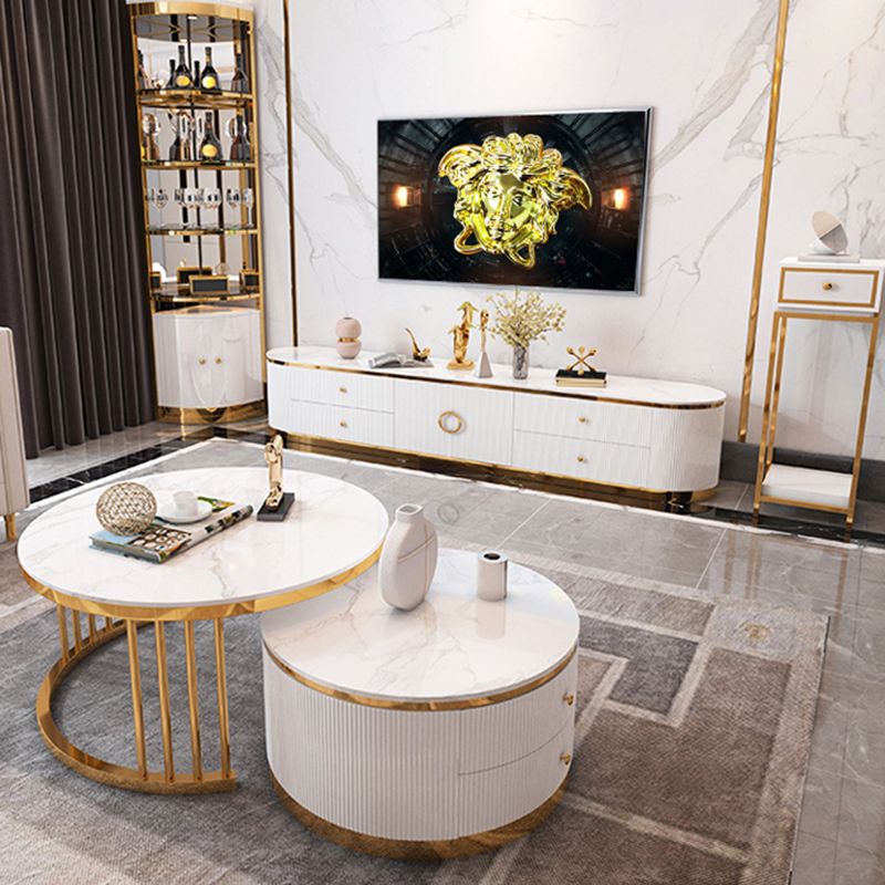Contemporary TV Media Console Stone TV Console with 4 Drawers Clearhalo 'furn' 'furn_tv_stands_entertainment_centers' 'Furniture' 'Living Room Furniture' 'TV Stands & Entertainment Centers' 'TV Stands & Media Storage Furniture' 'tv_stands_entertainment_centers' 1200x1200_08551c61-b0b9-46ad-ade8-849320d93327