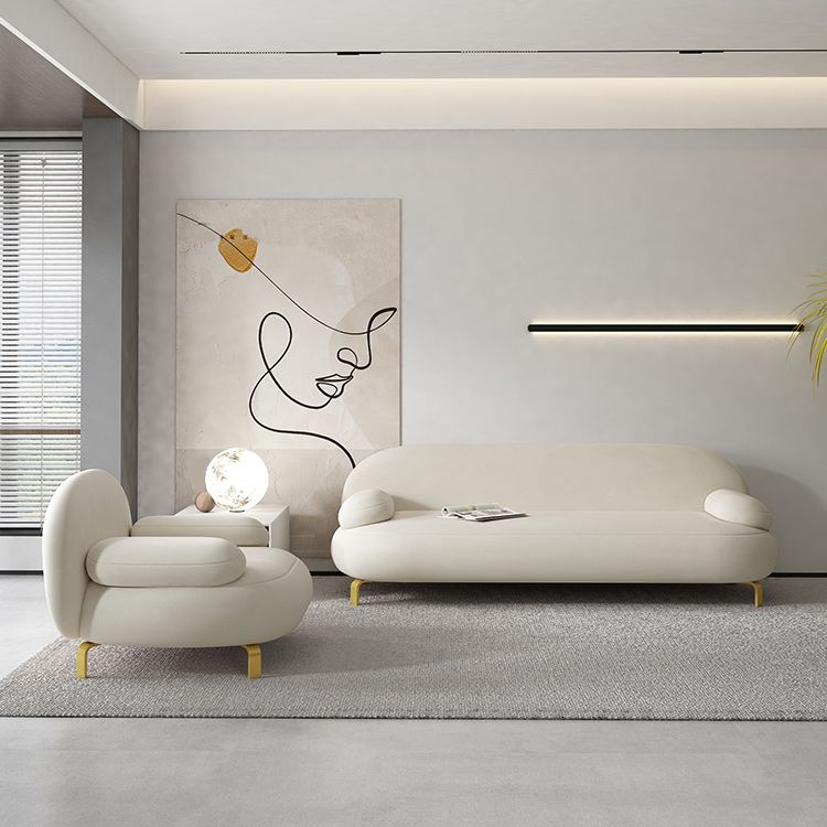 Contemporary 27.55" H Microsuede Pillow Top Arm Sofa for Living Room