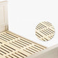 84.65 inch Wide Traditional Panel Bed Solid Wood Bed Frame with Headboard