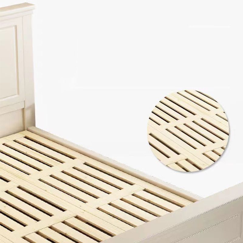 84.65 inch Wide Traditional Panel Bed Solid Wood Bed Frame with Headboard