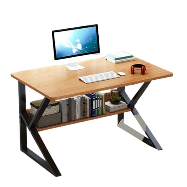 Metal and Wooden Writing Desk Industrial Rectangular Office Desk for Home Clearhalo 'furn' 'furn_office_desk' 'Furniture' 'Office Desks' 'Office Furniture' 'office_desk' 1200x1200_0855edd9-1c44-4ba8-9891-9afce385f631