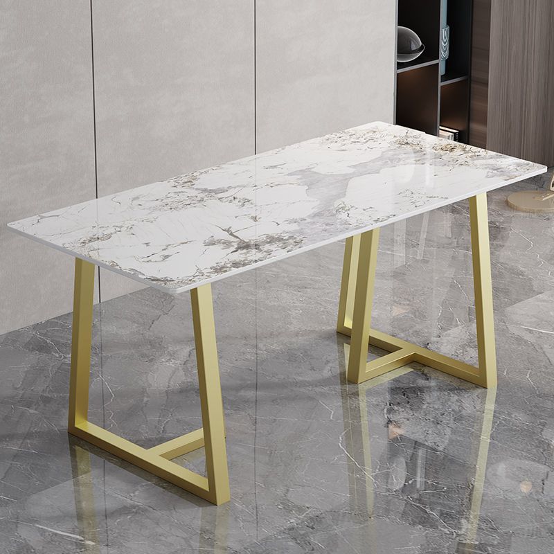 Luxury Style Sintered Stone Dining Table Double Pedestal Base Rectangle Table for Home Clearhalo ' dining_table' 'Dining Tables & Seating' 'Dining Tables' 'furn' 'furn_dining_table' 'Furniture' 'furniture_dining_table' 'Kitchen & Dining Furniture' 'kitchen&dining_furn' 'kitchen' 'kitchen_dining_table' 1200x1200_0856b6c2-3df7-4264-988c-0b6fd3a05c5e