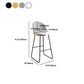 Industrial Leather Counter-height Stool Footrest Shop Dining Stool with Metal Base