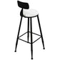 Glam Round Metal Bar Stools Low Back Dining Stools with Footrest