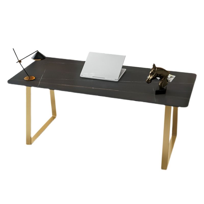 Glam Style Stone Writing Desk Rectangular Sled Base Writing Desk Clearhalo 'furn' 'furn_office_desk' 'Furniture' 'furniture_office_desk' 'Office Desks' 'Office Furniture' 'office_desk' 1200x1200_085c9bcb-3e64-48b7-97d0-ae8c48a7f35e