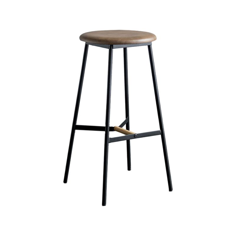 Industrial Backless Bar-stool PU Leather Bar Stool with Metal Legs Clearhalo 'Bar Furniture' 'Bar Stools' 'bar_stools' 'Furniture' 'furniture_bar_stools' 'Kitchen & Dining Furniture' 1200x1200_085d1749-3175-43b1-a0d4-8ccc5b5c4572