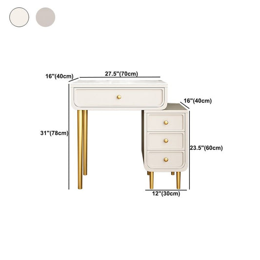 Tavolo da toeletta da top di vanità e sgabelli in ardesia glam